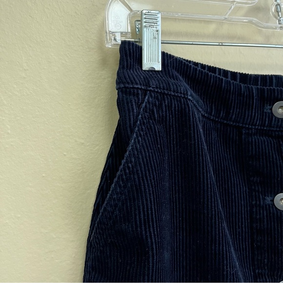 UNIQLO Skirt Small Corduroy Stretch A-Line Knee Length High Waist Cotton Blue - Picture 4 of 6